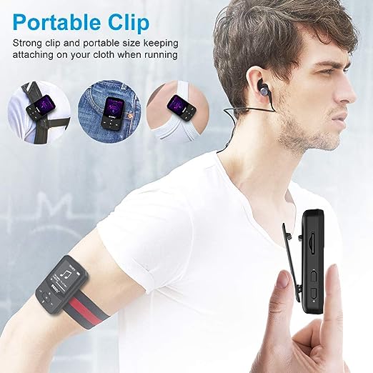 RUIZU X52 16GB Clip Mp3 Player with Bluetooth 5.0 16GB Lossless Sound Music Player with FM Radio Voice Recorder Video Earphones for Running, Support up to 128GB(Black) RUIZU X52 16GB Clip Mp3 Player with Bluetooth 5.0 16GB Lossless Sound Music Player with FM Radio Voice Recorder Video Earphones for Running, Support up to 128GB(Black)
